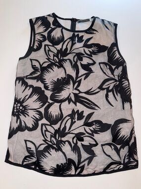 SportsMax Code Black Floral Appliqué Sheer Camisole